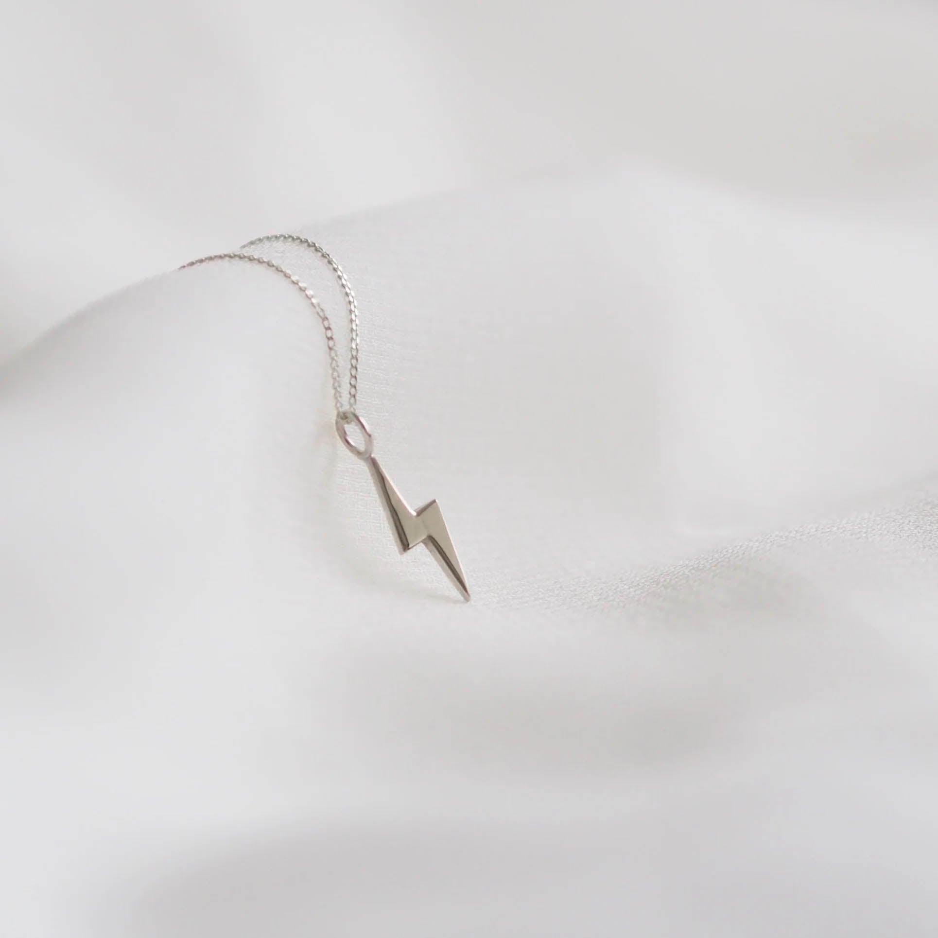Lightning Bolt Necklace in Sterling Silver