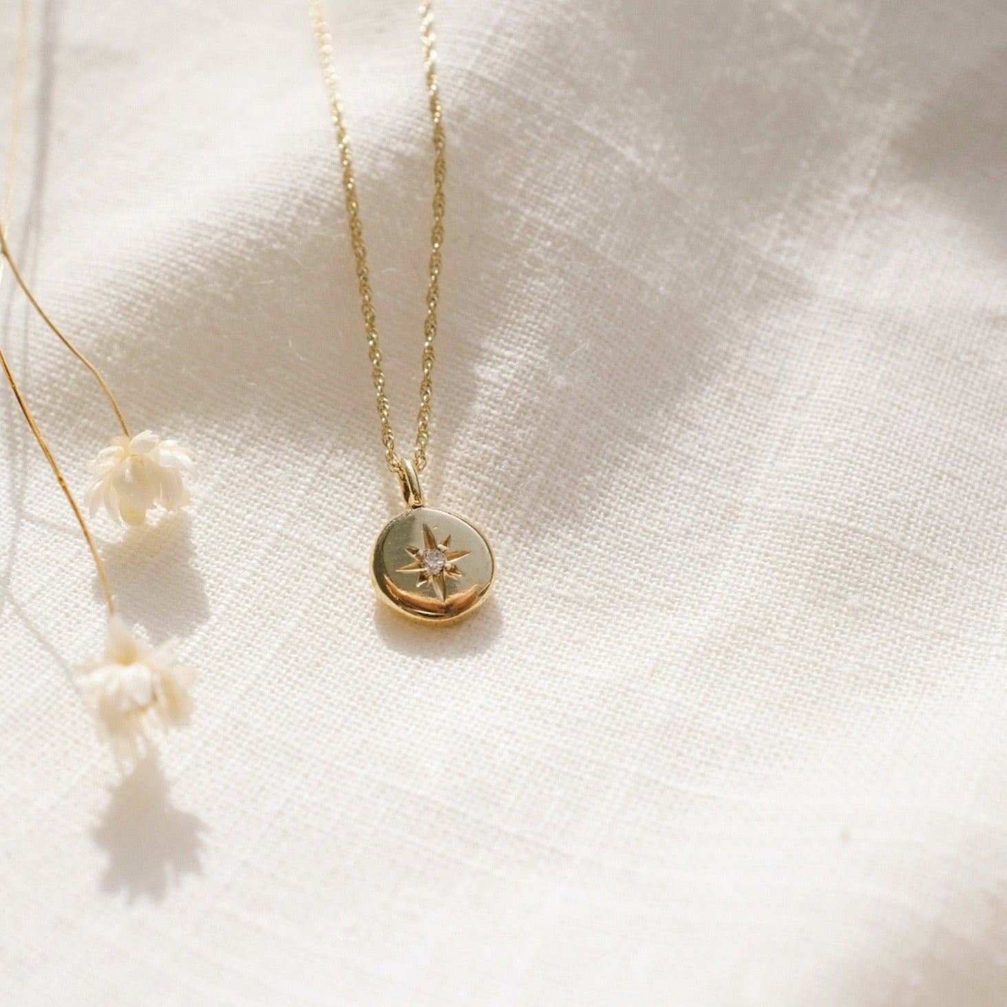 Star Set Diamond Necklace in Solid Gold