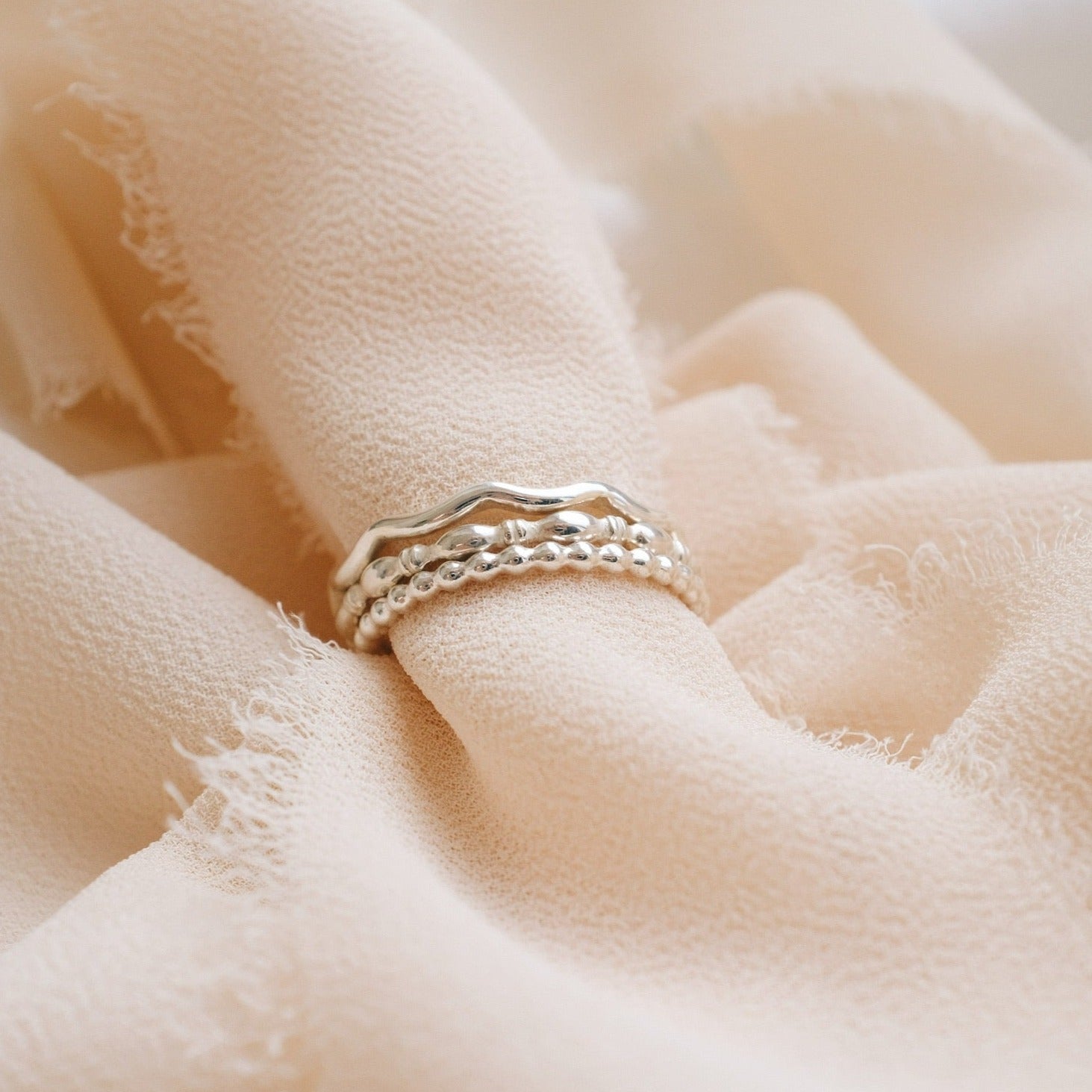 Wavy Stacking Ring in Sterling Silver