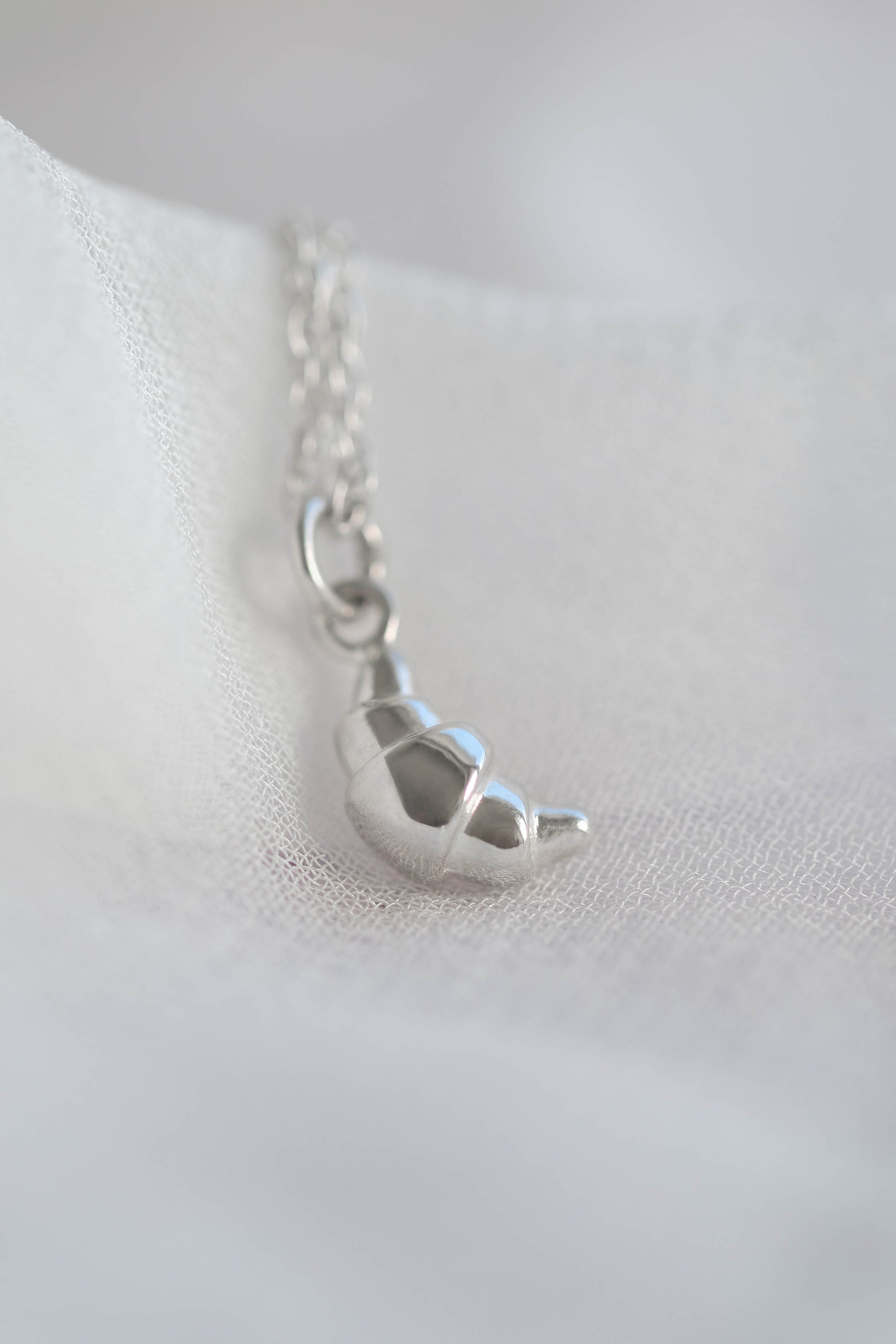 Petite Croissant Necklace in Sterling Silver