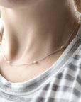 Dainty Pearl Choker Necklace in Sterling Silver