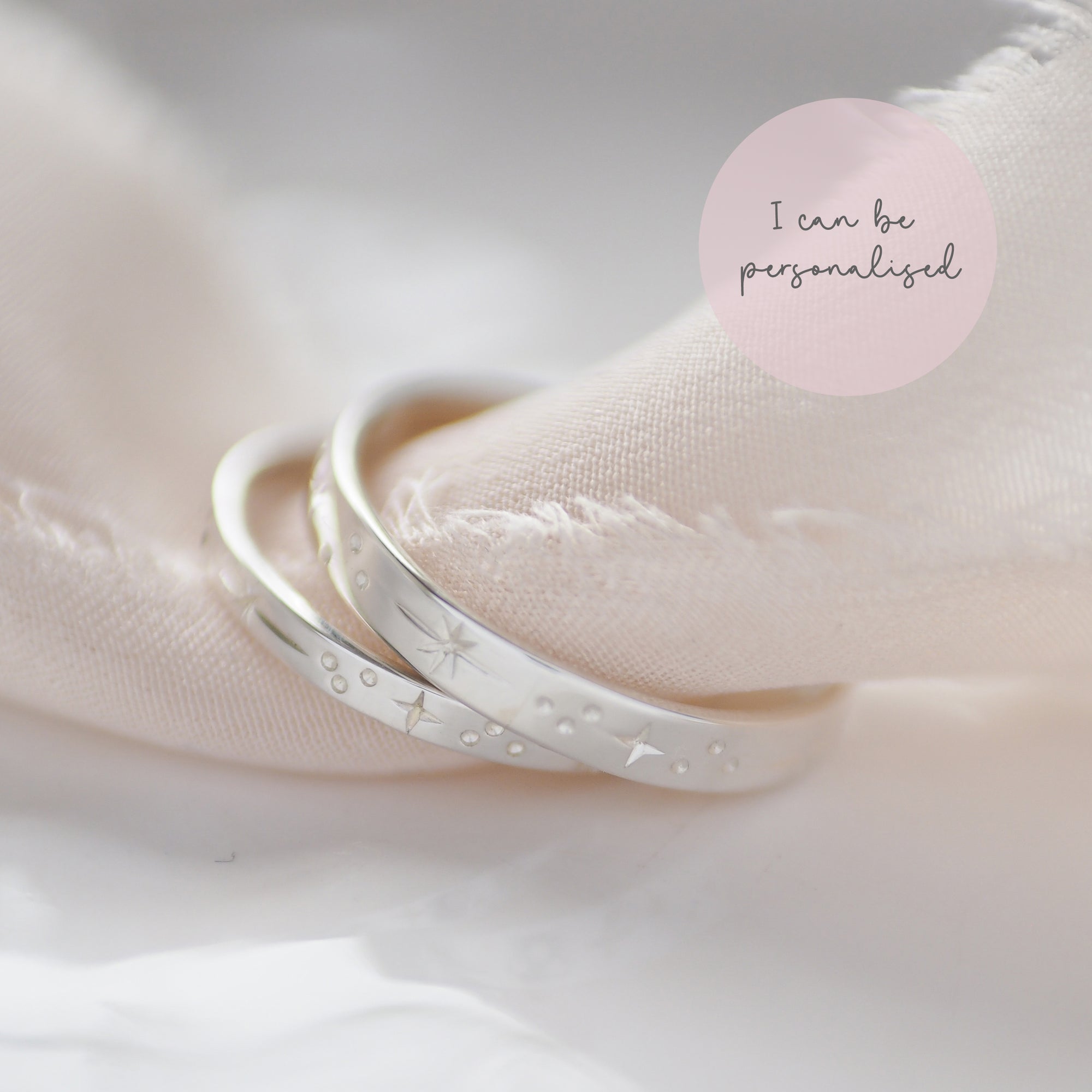 Personalised Hand Engraved Sterling Silver Star Constellation Ring