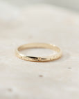 Star Engraved Ring Band in Solid Yellow Gold