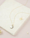 Solid Yellow Gold Initial Necklace