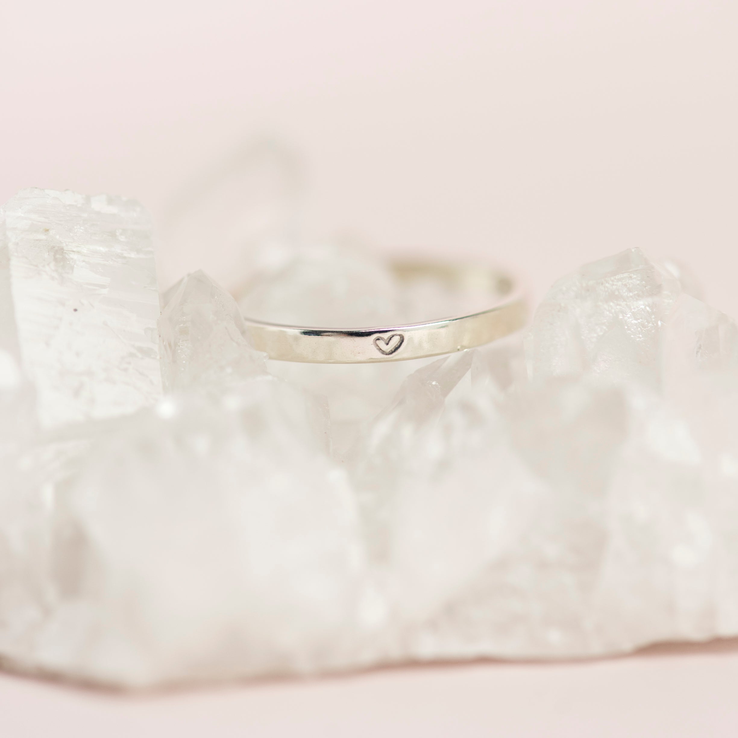 Personalised Heart Stacking Ring in Sterling Silver