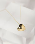 Solid 9 carat yellow gold heart necklace