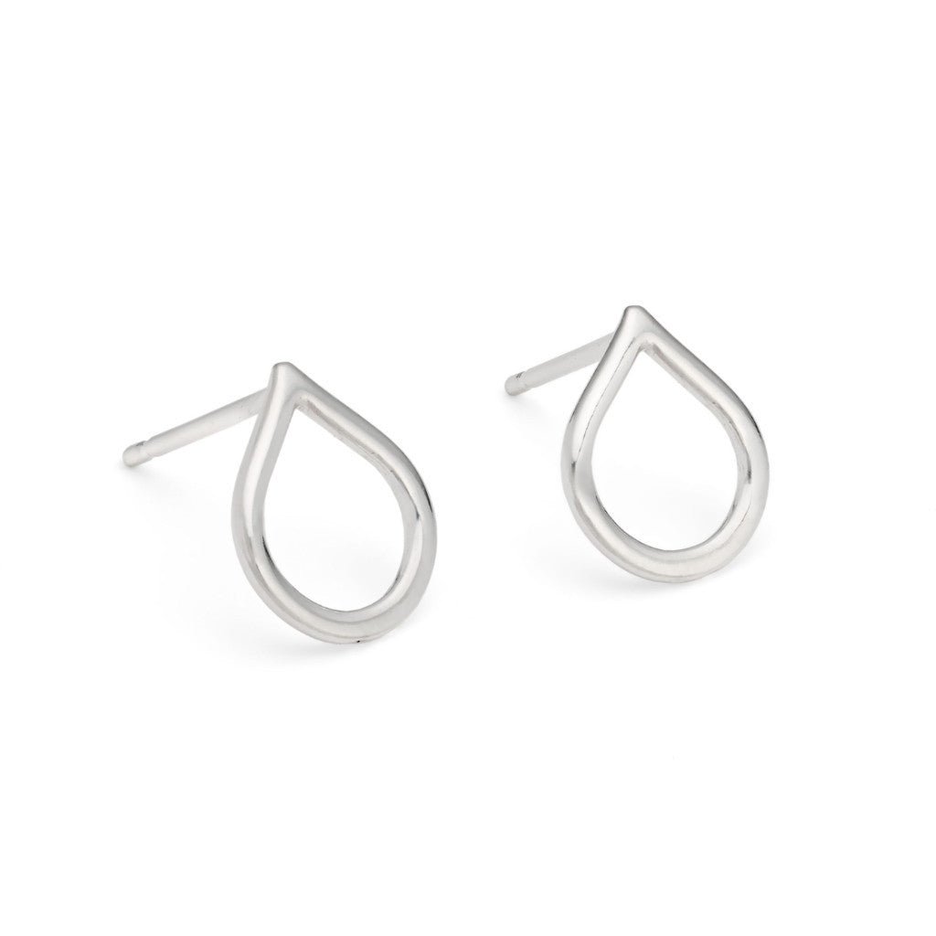 Sterling silver teardrop stud earrings