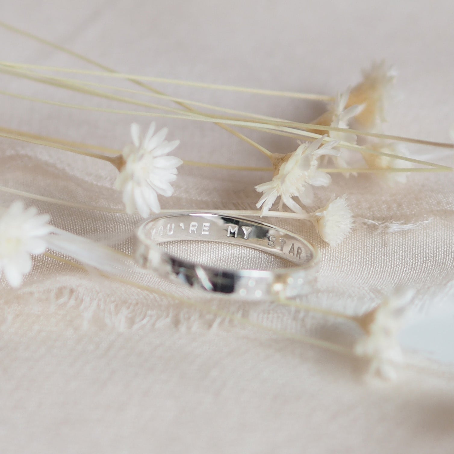Personalised Hand Engraved Sterling Silver Star Constellation Ring
