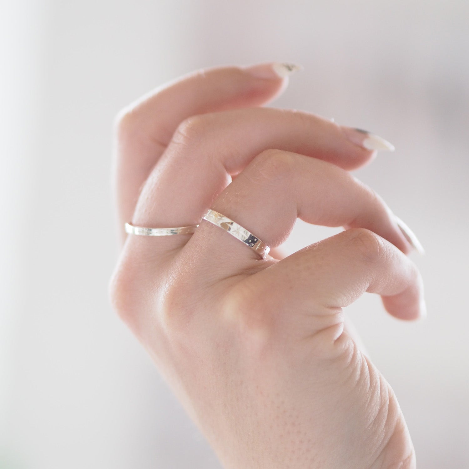 Hand Engraved Sterling Silver Star Constellation Ring