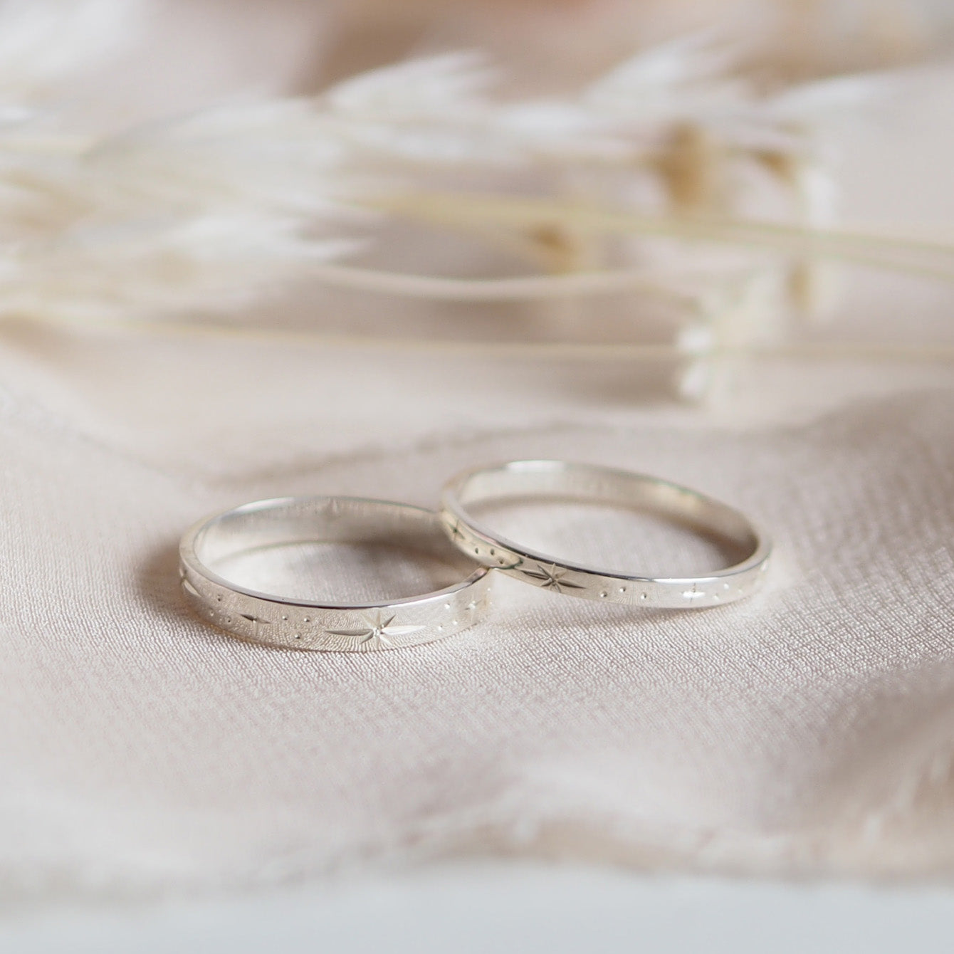 Hand Engraved Sterling Silver Star Constellation Ring