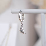 Croissant Huggie Drop Earrings in Sterling Silver