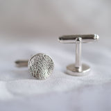 Pet Impression Disk Cufflinks in Sterling Silver