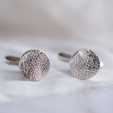 Pet Impression Disk Cufflinks in Sterling Silver