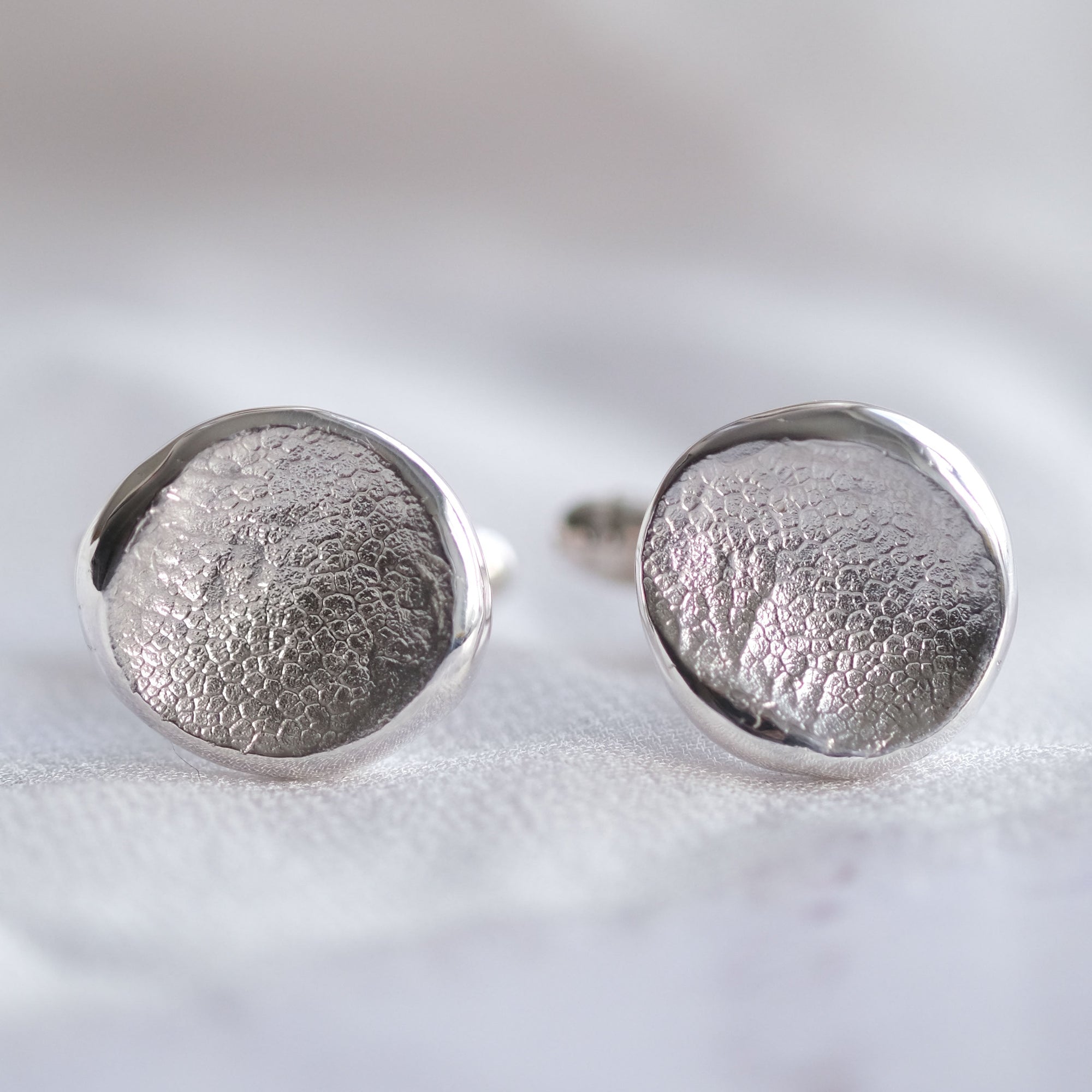 Pet Nose Print Cufflinks in Sterling Silver