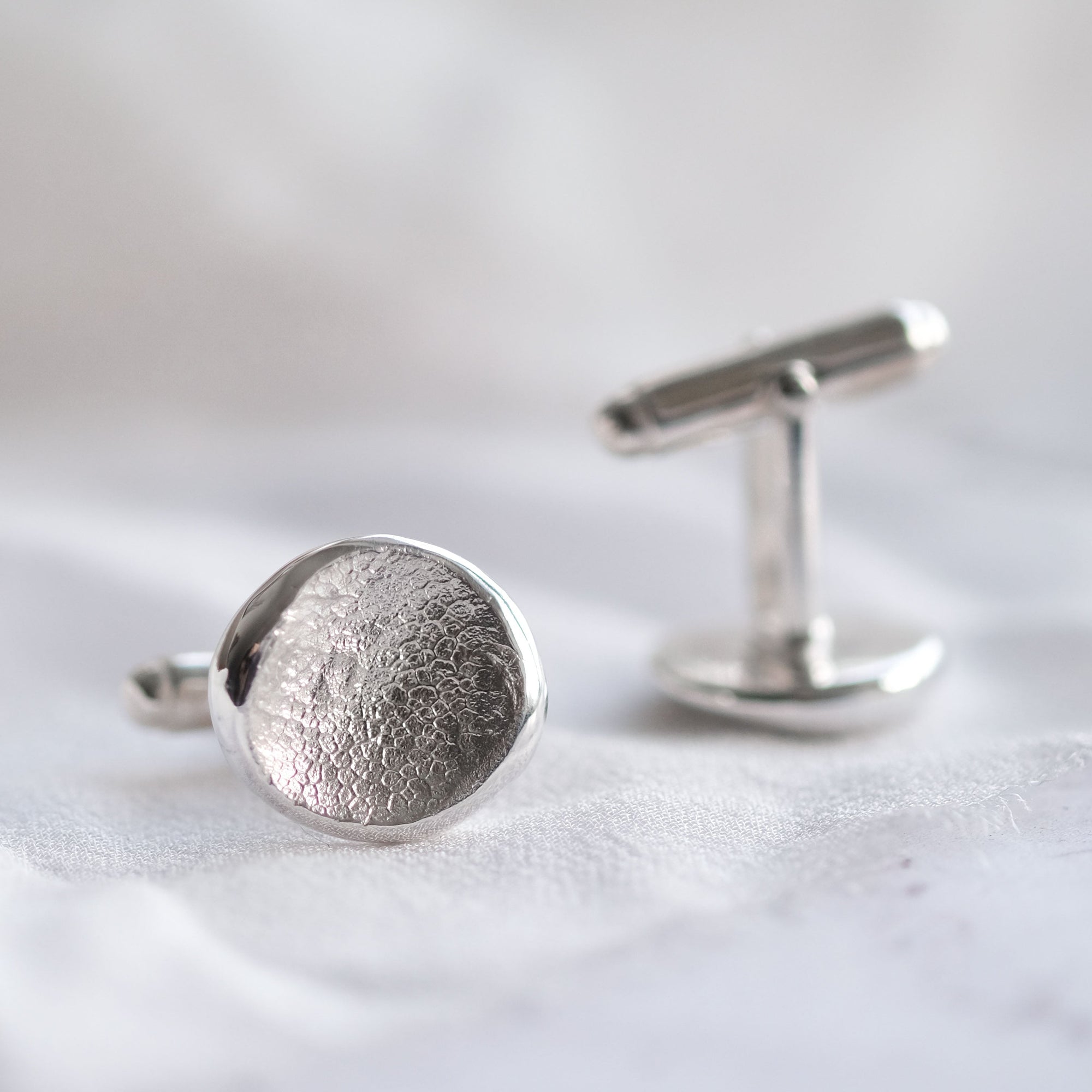 Pet Nose Print Cufflinks in Sterling Silver