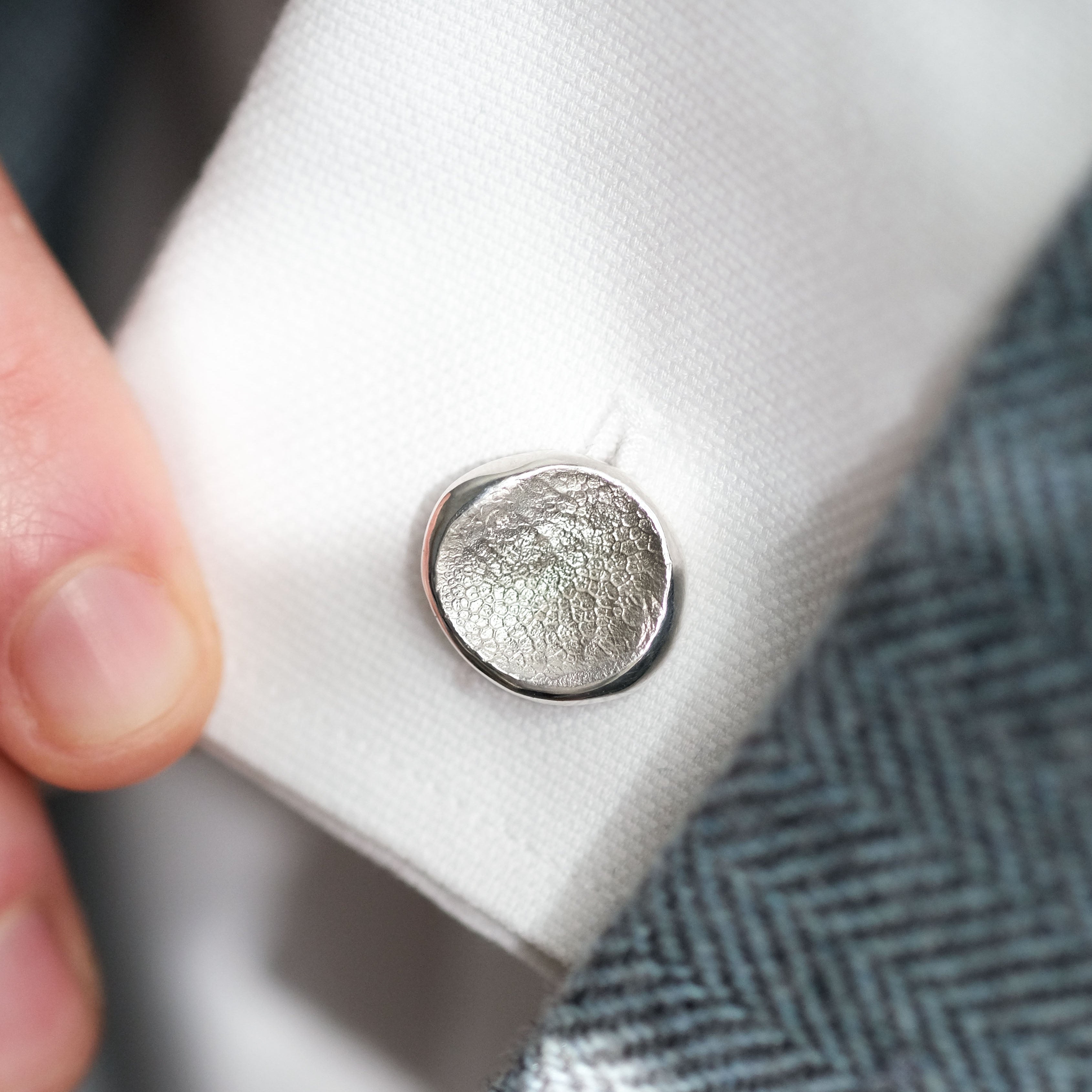 Pet Nose Print Cufflinks in Sterling Silver