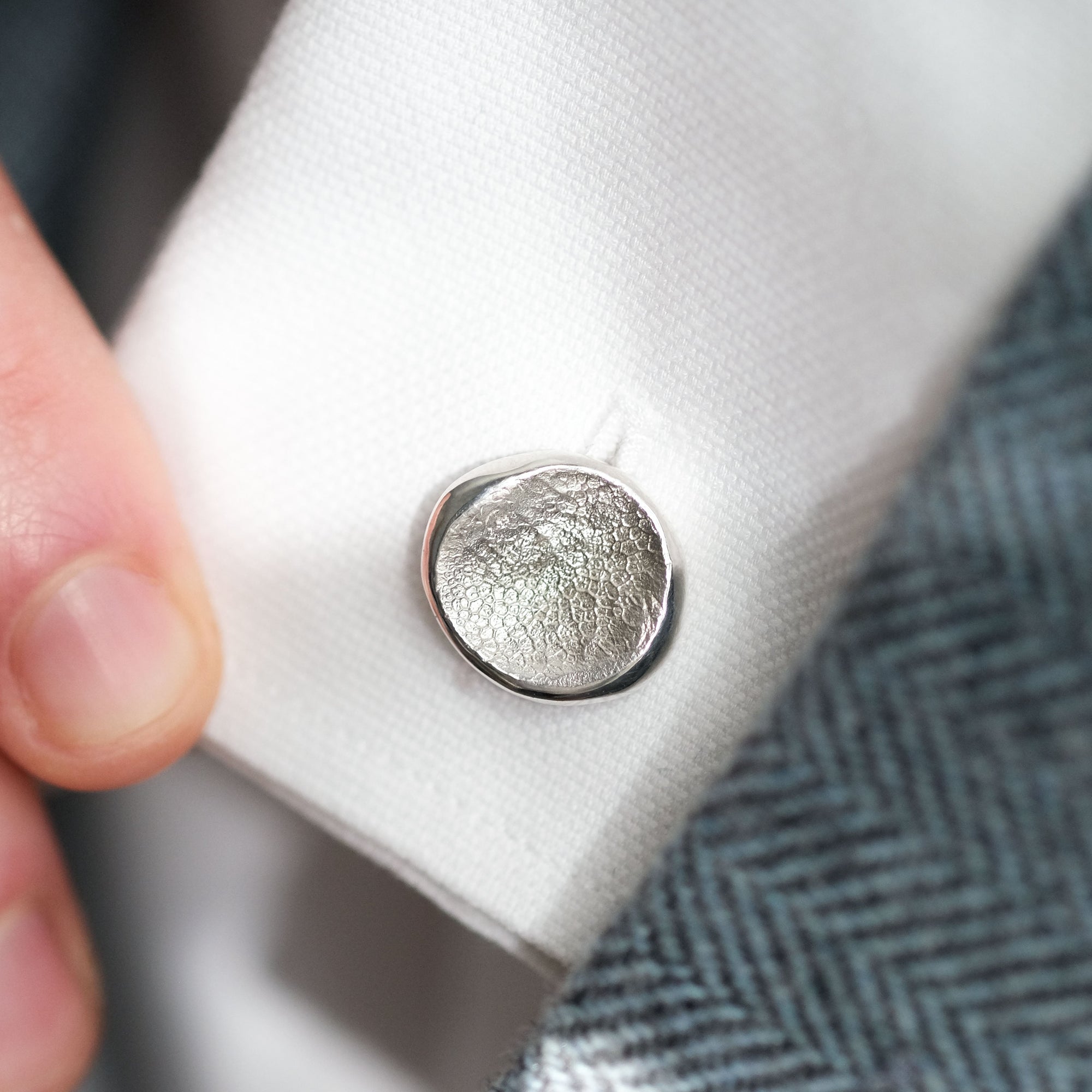 Pet Nose Print Cufflinks in Sterling Silver