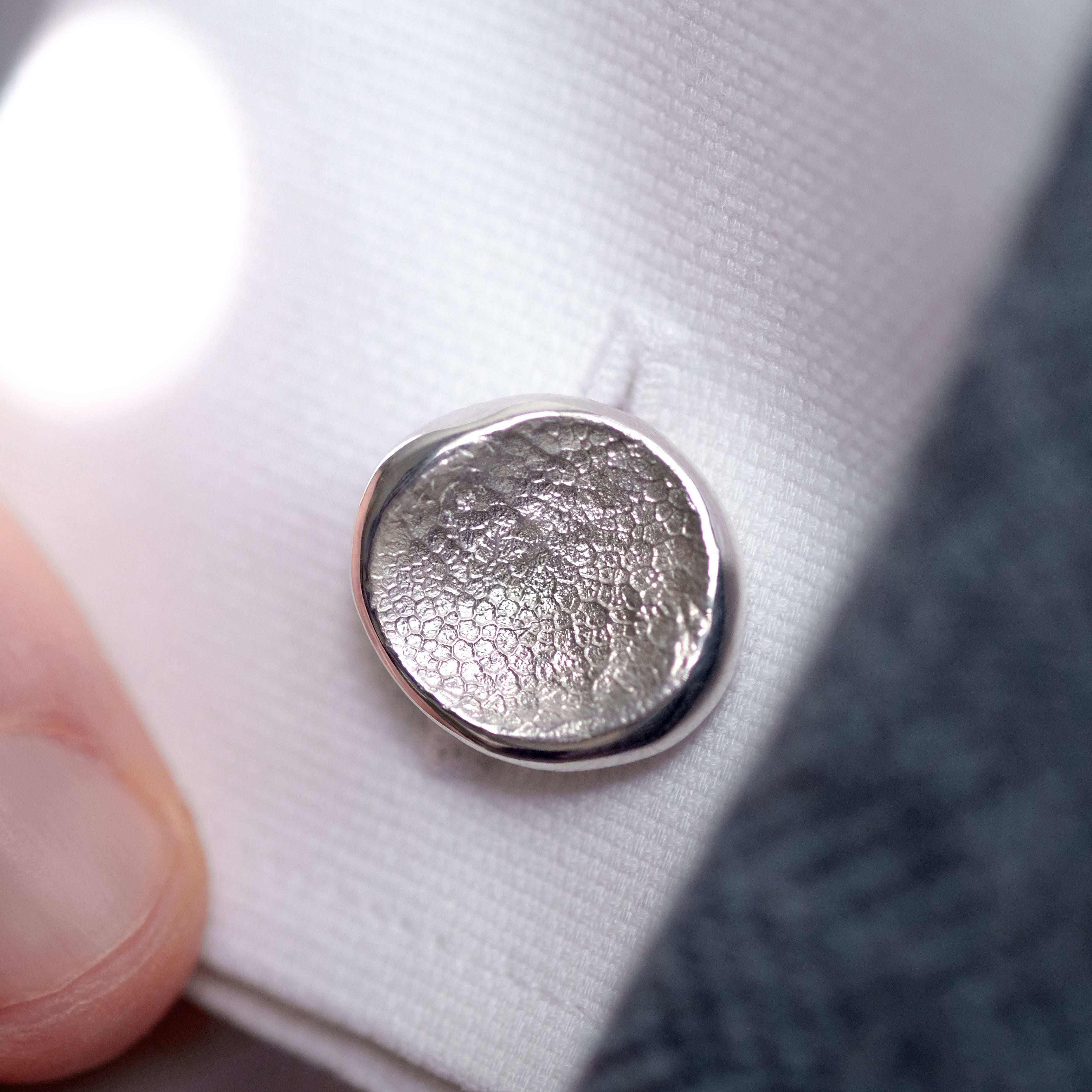 Pet Nose Print Cufflinks in Sterling Silver