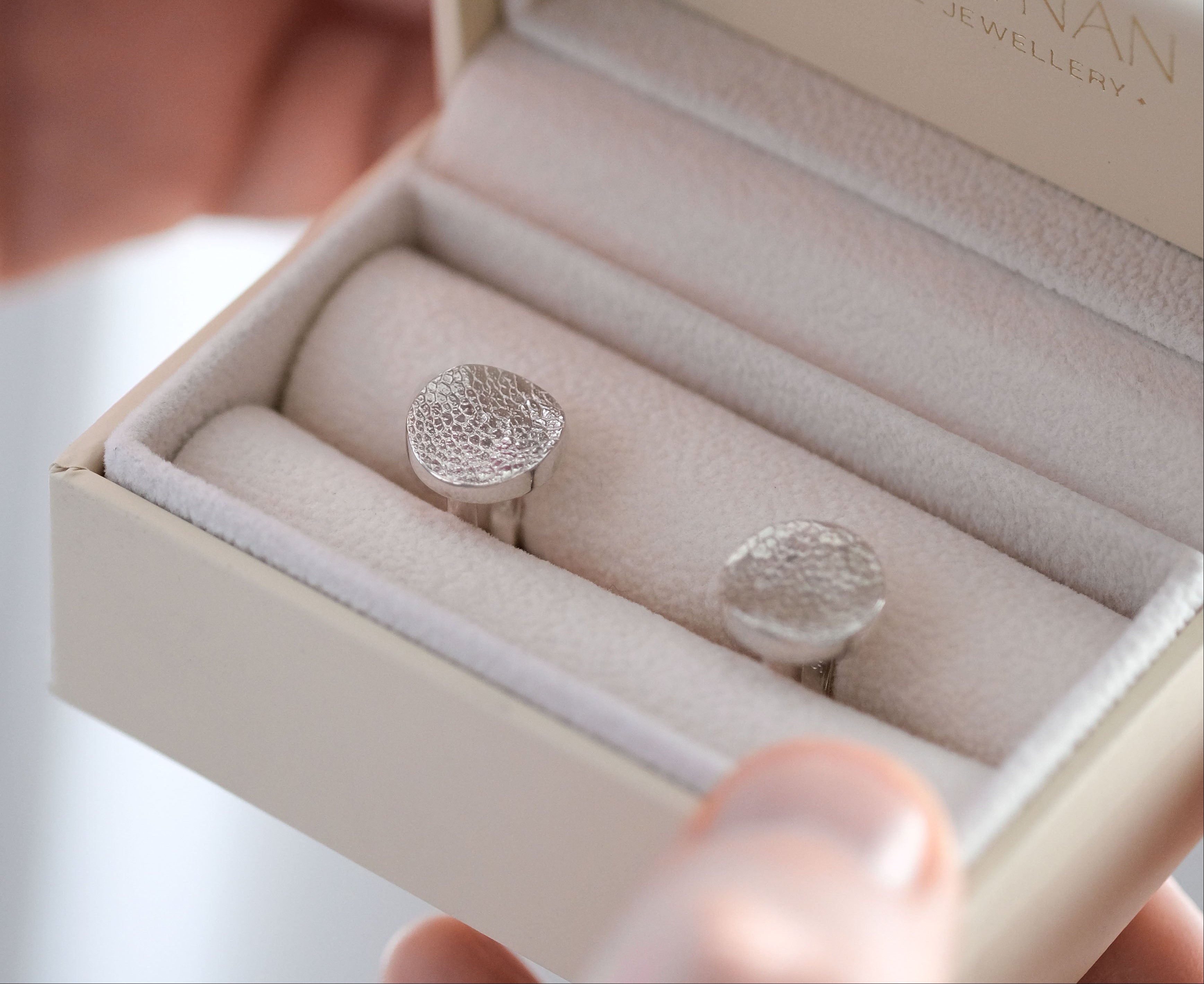 Pet Nose Print Cufflinks in Sterling Silver