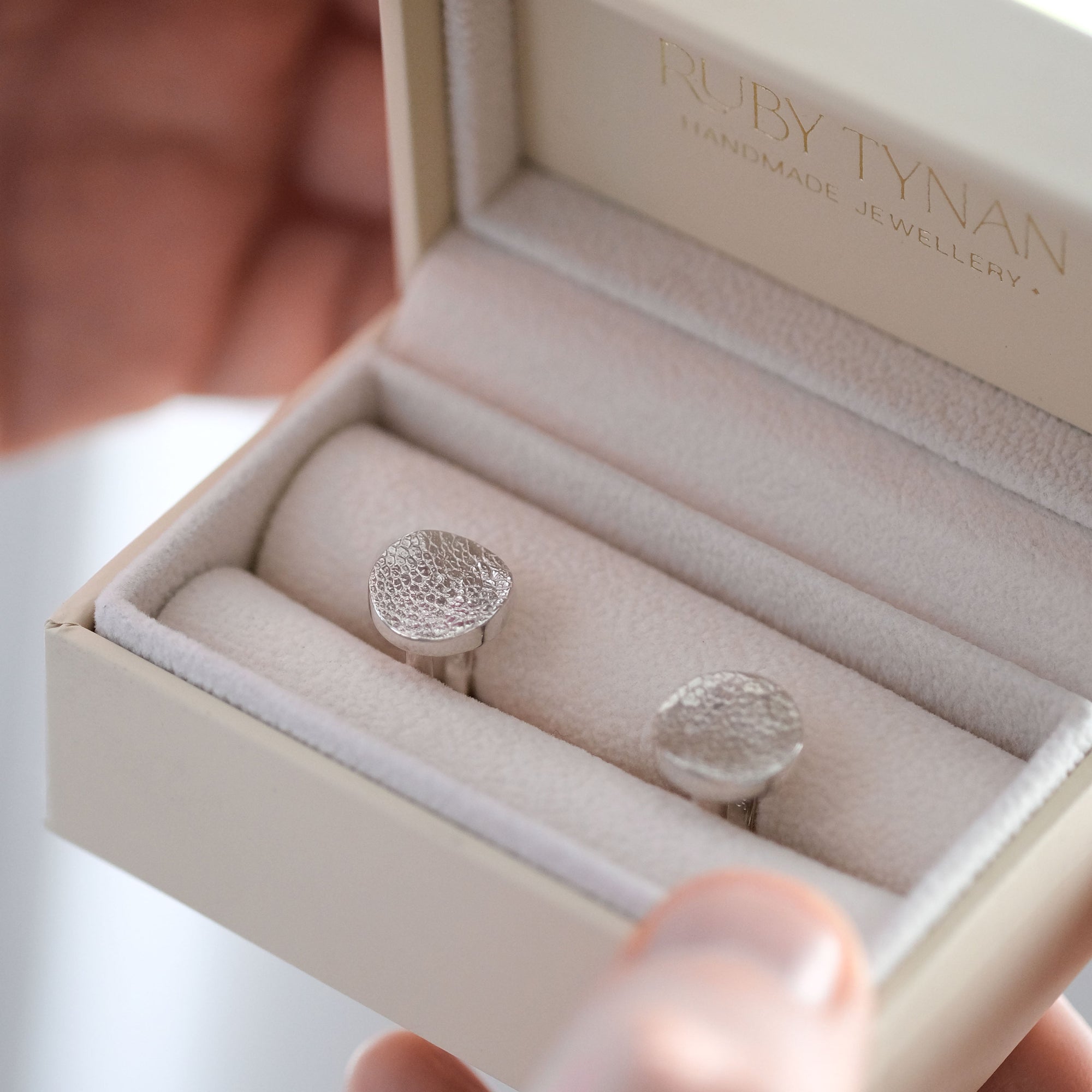 Pet Nose Print Cufflinks in Sterling Silver