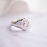 Diamond Star Set Signet Ring