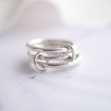 Star Engraved Interlocking Spinner Ring