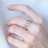 Star Engraved Interlocking Spinner Ring