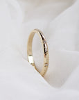 Celestial Engraved Diamond Ring Band in Solid Gold