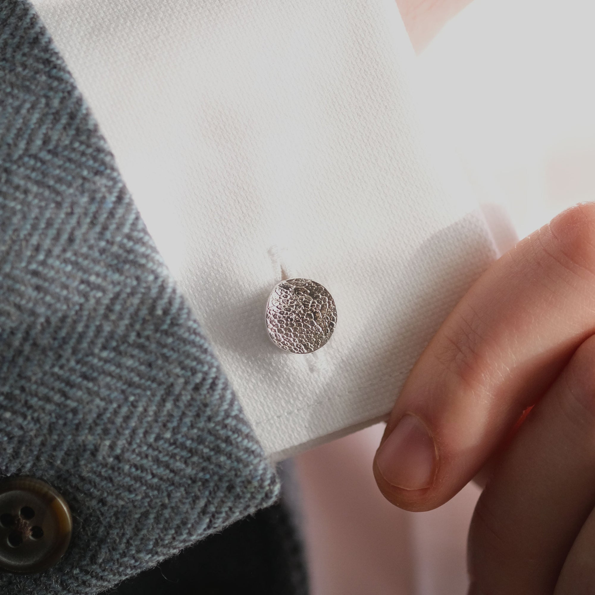 Pet Nose Print Cufflinks in Sterling Silver