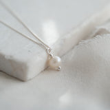 Dainty Freshwater Pearl Necklace in Sterling Silver