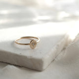 Star Set Diamond Oval Ring in 9ct Yellow Gold