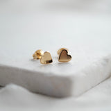Heart Stud Earrings in 18ct Yellow Gold Vermeil