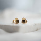 Miniature Concave Heart Stud Earrings in 18ct Yellow Gold Vermeil