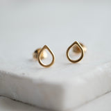 Teardrop Stud Earrings in 18ct Yellow Gold Vermeil