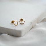 Circle Stud Earrings in 18ct Yellow Gold Vermeil