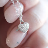 Pet Impression Heart Necklace in Sterling Silver