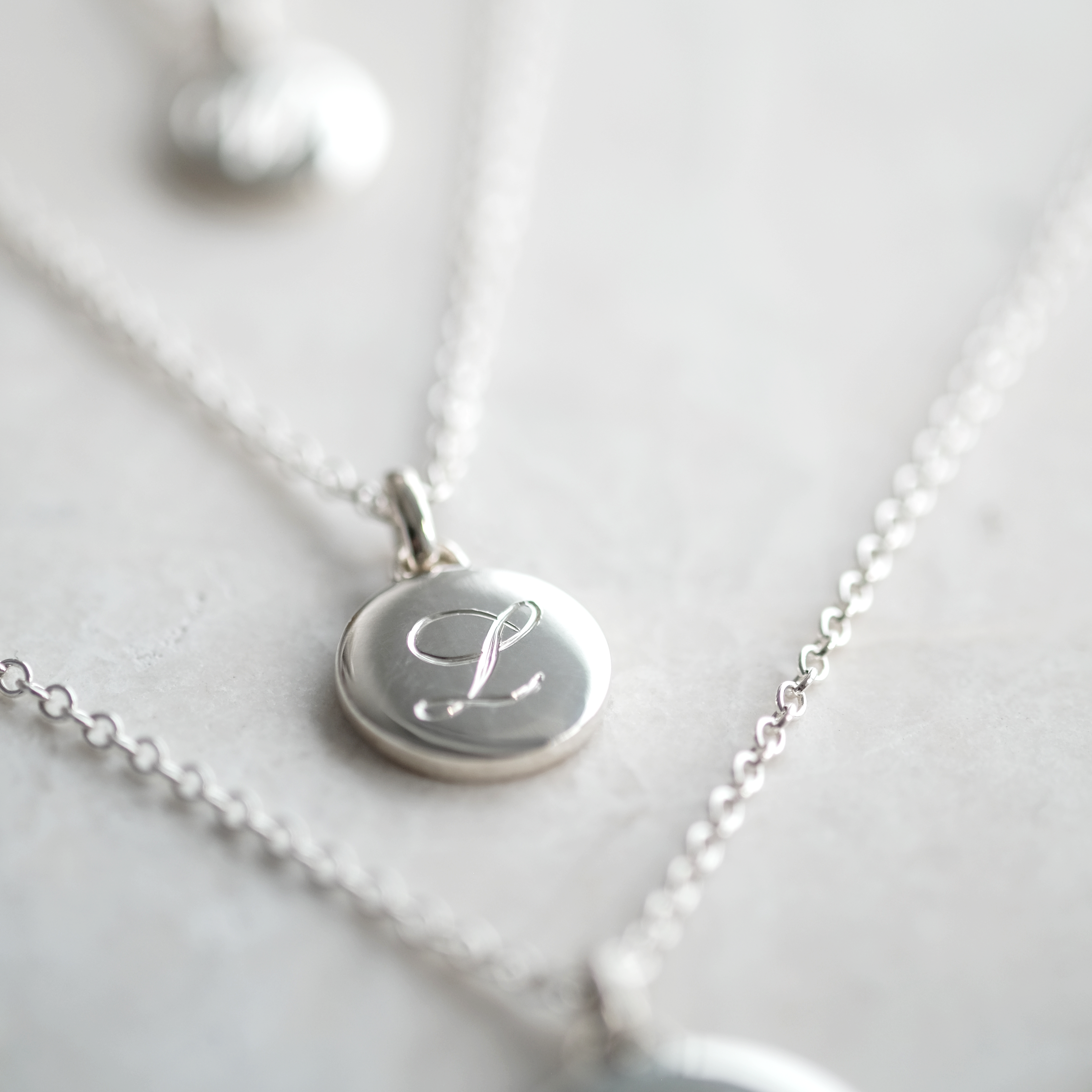 Personalised Initial Necklace in Sterling Silver