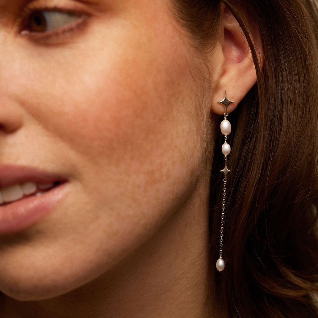 Astra Star Earrings in Sterling Silver
