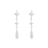 Lyra Double Star Drop Earrings in Sterling Silver