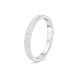 Eira Hand Engraved Frosted Star Ring in Sterling Silver