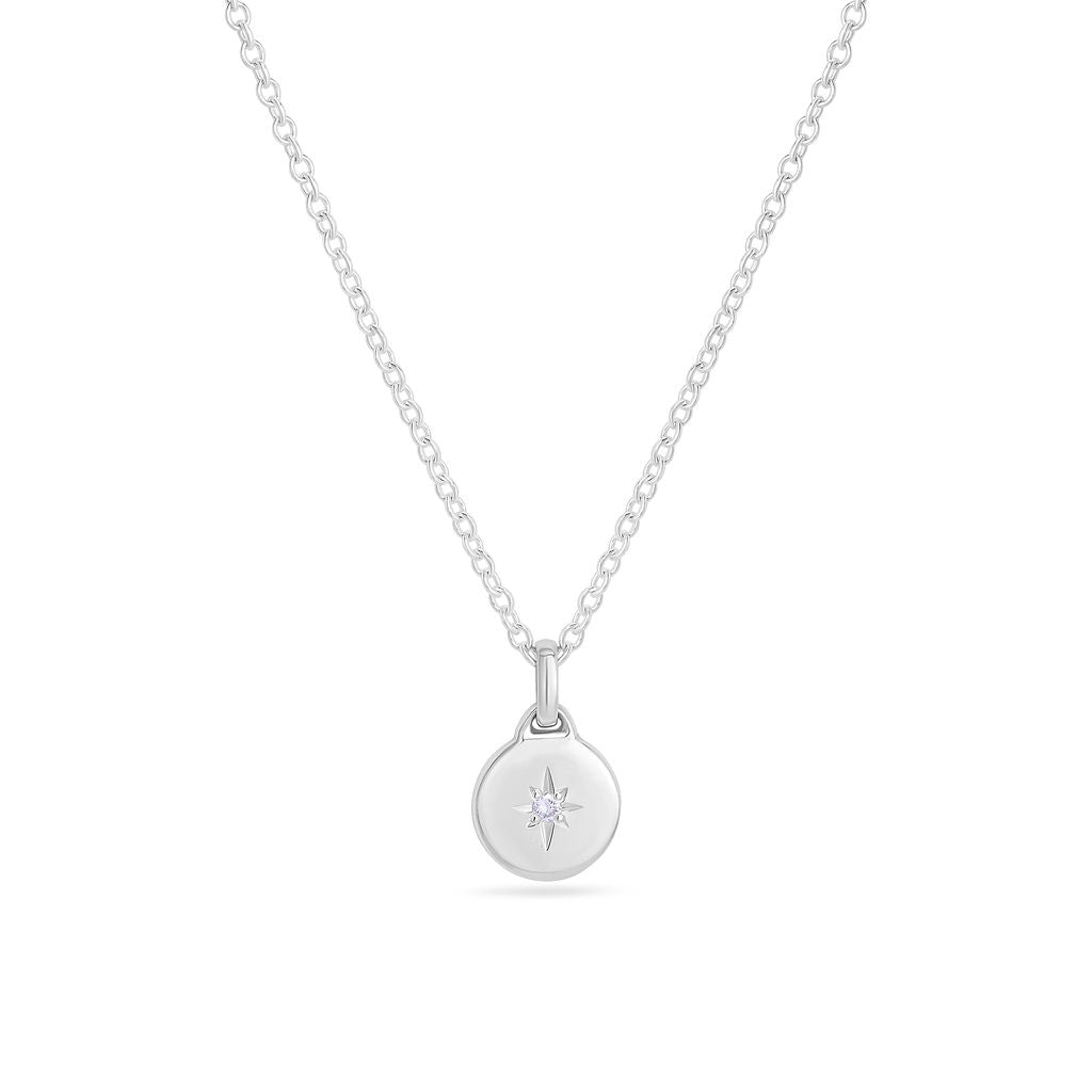 Star Set Diamond Necklace in Solid Gold