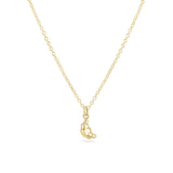 Petite Croissant Necklace in Solid Gold