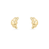 Petite Croissant Stud Earrings in Solid Gold