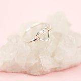 Open Heart Ring in Sterling Silver