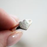 Pet Impression Heart Signet Ring in Sterling Silver