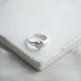 Pet Impression Heart Signet Ring in Sterling Silver