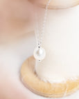 Dainty Freshwater Pearl Necklace in Sterling Silver
