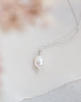 Dainty Freshwater Pearl Necklace in Sterling Silver