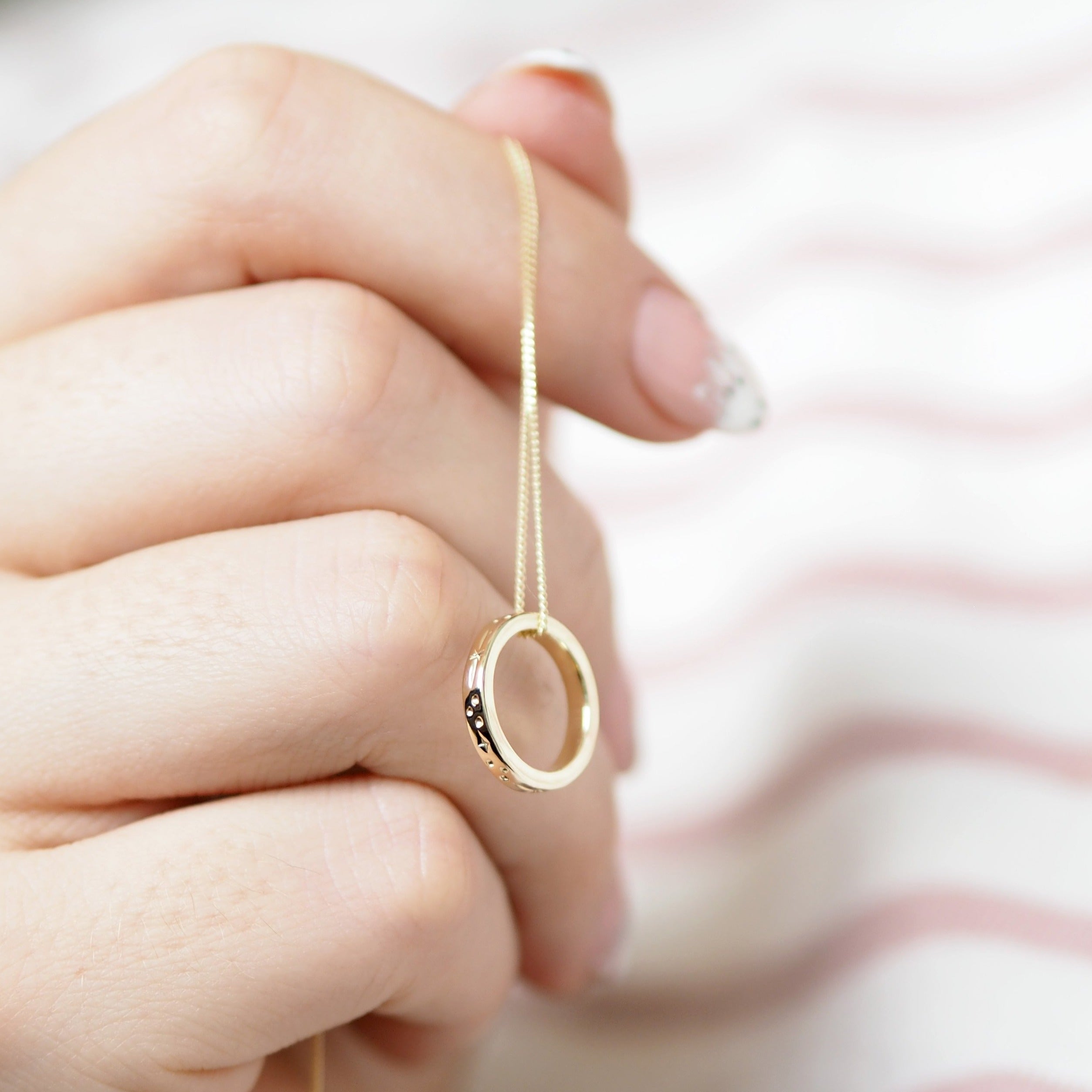 Hand Engraved Star Constellation Necklace in 9ct Gold