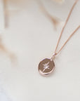 Small Oval Star Necklace in Solid 9ct Gold